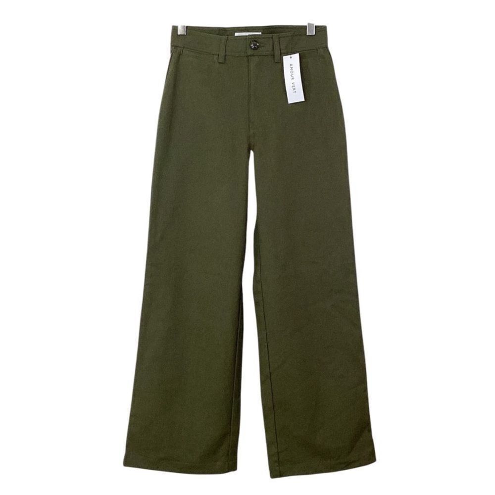 Amour Vert Olive Green Wide-Leg Pants - Picture 3 of 11